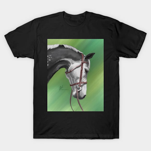 Bridled Dark Gray Horse T-Shirt by KJL90